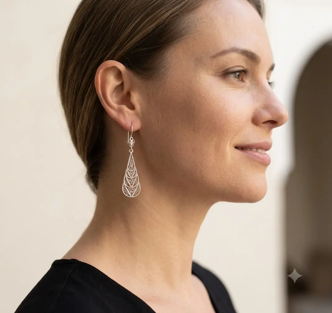 Boucle Filigrane Goutte craft detail